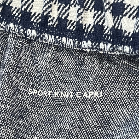 Lands' End Gingham Check Sport Knit Capri Pull On Pant 100% Cotton Sz M 10-12 - Picture 4 of 7